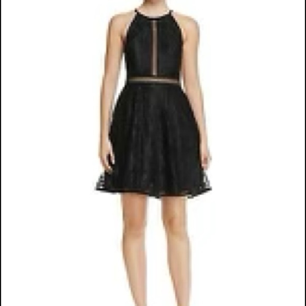 Aqua lace cocktail dress